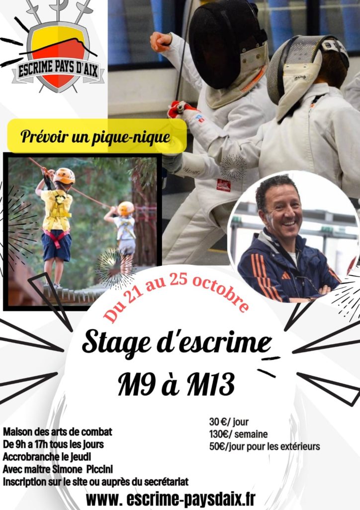 stage escrime aix toussaint